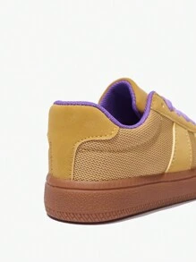 1 Pair Retro Fashion Sporty Lace-Up Color Block Casual Athletic Trainers, All Season - Yellow - View 8