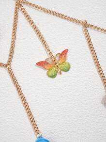 Metallic Butterfly Accessory Embellished Top - Multicolor - View 4