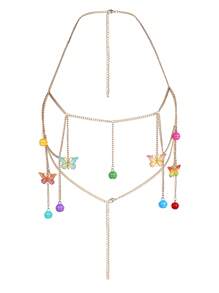 Metallic Butterfly Accessory Embellished Top - Multicolor - View 1