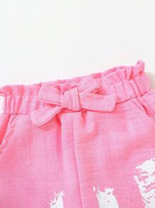 3pcs Baby Girls' Fashionable Print Leggings Set