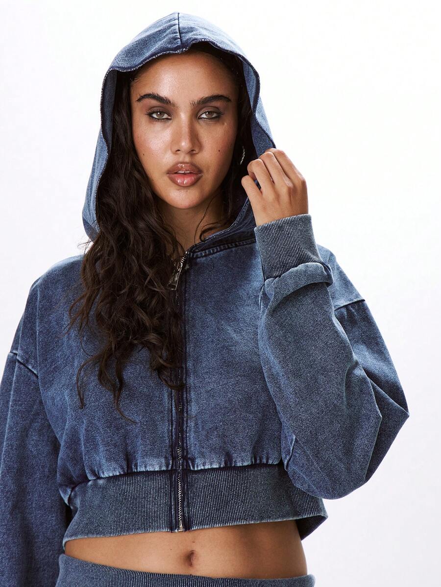 MUSERA هودي قصير مزود بسحاب - متعدد الألوان - مشاهدة 1