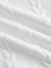 Manfinity Mode 1 件男士休闲纯色立领套头运动衫，秋季白色长袖健身运动衫，适合朋友、丈夫、男朋友的礼物 - 白色 - 查看 5