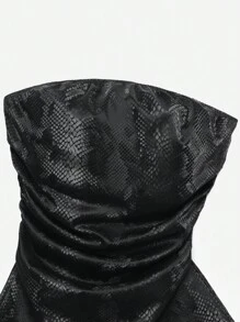 SHEIN EZwear Women's PU Ruched Asymmetric Hem Fashionable Tube Top - Black - View 4