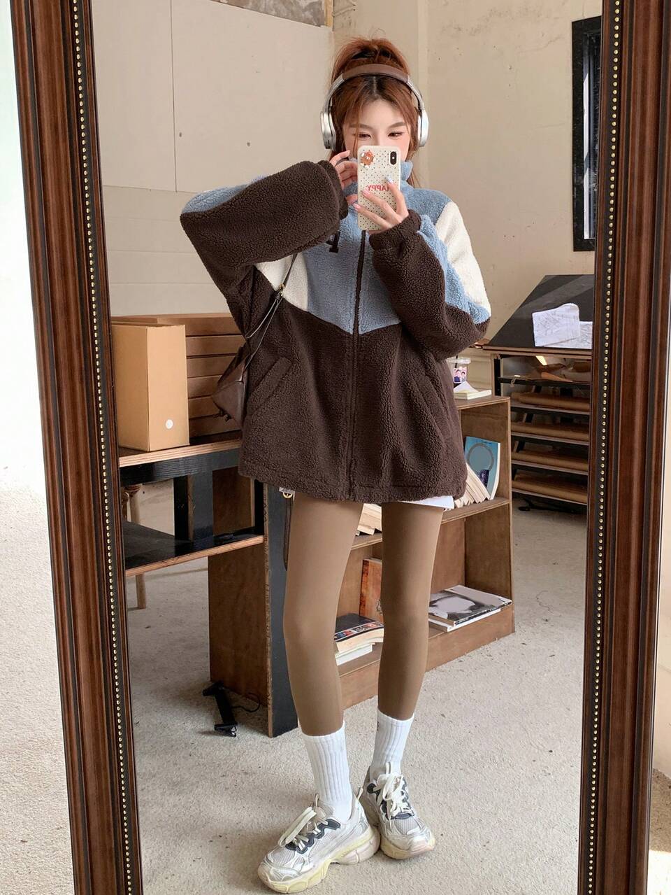 Women's Front Zipper Long Sleeve Solid Color Patchwork Pockets Simple Casual Jacket,Fall Women Clothes Women Coats