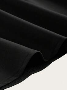 SHEIN EZwear Váy chữ A đơn sắc thường ngày cho nữ mùa xuân thu - màu đen - Xem 3