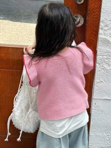 DAZY Sleeveless Knitted Sweater Vest For Young Girl - Pink - View 4