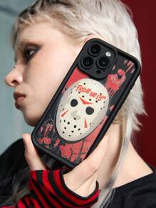 WB Horror X SHEIN 恐怖电影图案黑色万圣节手机壳 - 彩色 - 查看 2