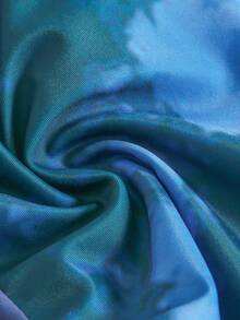 Manfinity Swimmode 3pcs Men Tie-Dye Printed Splice Long Sleeve Top, Shorts & Pants Swimwear Set