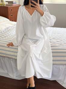 DAZY 简约宽松聚拢连衣裙，适合居家穿着的睡衣