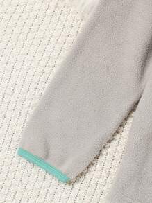 Teen Boy 2pcs Grey Minimalist Leisure Pants And Long Sleeve Top Homewear Pajama Set