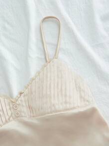 SHEIN VCAY Casual Solid Color Woven Slim-Fit Camisole - Gold - View 5
