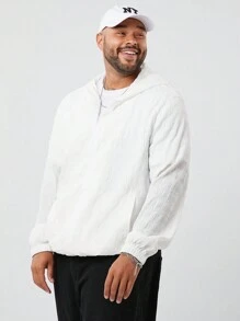 Manfinity NXTstreet Plus Size Heren Windjack, Geweven, Lente Stijl, Getailleerd Met Hoodie