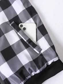 Manfinity Homme Men's Casual Plaid Thermal Lined Jacket For Autumn & Winter