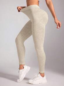 Leggings deportivos para mujer con aspecto vintage lavado y sin costuras