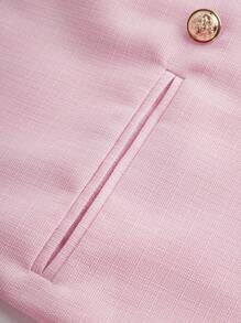 2pcs Outfit Teenage Girls Pink Blazer And Slip Dress Elegant Work Wear Set