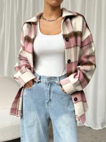 Muchica Women's New Fluffy Jacket For Winter - Dark Green - View 1