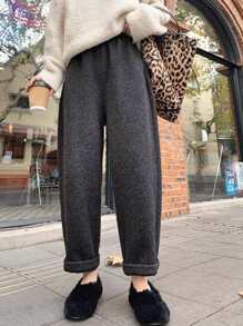 FRIFUL Women's Casual Loose Harem Pants,Fleece Lined Fall,Winter