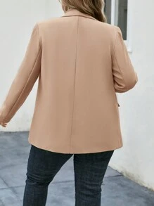 SHEIN LUNE Chaqueta tipo blazer elegante de manga larga con cuello chal de unicolor, talla grande, primavera otoño