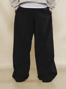 SUMWON Wide Leg Premium Tailoring Pleated Trouser - Black - View 4