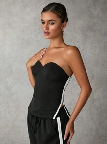SHEIN BAE Women's Solid Color Fashion Tank Top, Suitable For Summer - Black - View 4