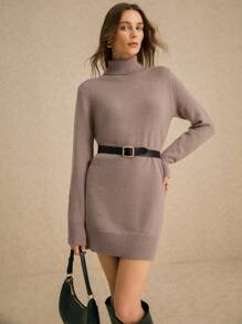 Poéselle Sukienka swetrowa z wysokim kołnierzem i długim rękawem, FW24