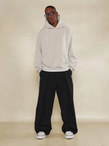 SUMWON Wide Leg Premium Tailoring Pleated Trouser - Black - View 3