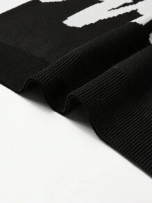 Chillumni Men's Casual Letter Printed Loose Fit Knit Short Sleeve T-Shirt, Spring & Summer - Black - View 6