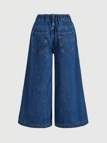 Forever 21 Trang phục mùa thu cho phụ nữ Quần rộng thùng thình cho phụ nữ Quần jean nữ đã giặt Quần jean xanh cạp thấp Quần jean rộng thùng thình cho phụ nữ Quần áo mùa thu - Màu xanh lam - Xem 2