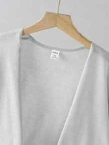 SHEIN Tween Girl  Solid Color Drop Shoulder Casual Loose Cardigan, Fall/Winter