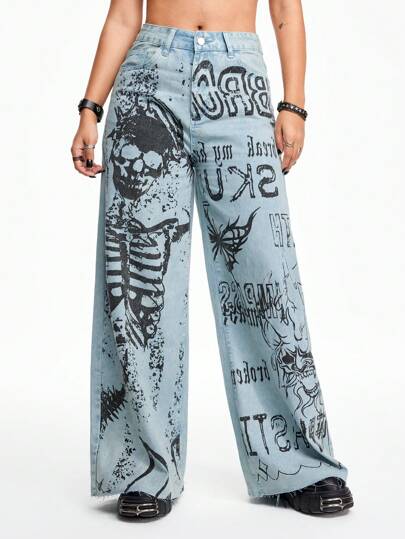 【SKULLDEOS】 Design denim pants 1706774423ec6344e00ea08b2d8e79
