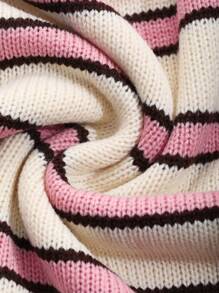 Dazy Kids Tween Girl Striped Crewneck Sweater Set, Fall Clothing - Pink - View 8