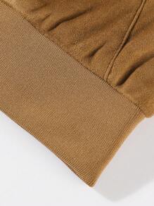 Manfinity Hypemode Áo khoác bomber da lộn đa năng cổ đứng cho nam Áo khoác ngoài thông thường - Màu Khaki - Xem 5