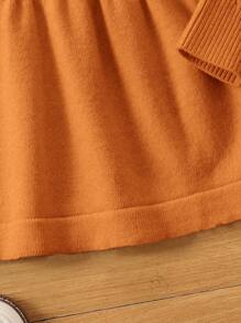 Váy len đơn giản màu mơ cho bé gái - màu nâu - Xem 4