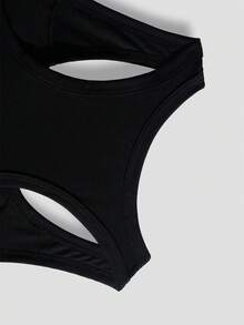 3 件套 少女简约时尚纯色灰白黑色吊带背心文胸内衣套装 - 彩色 - 查看 4