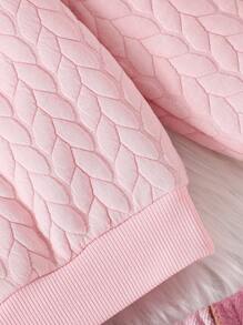 SHEIN 2 件套 小女孩刺绣粉色上衣搭配格子迷你裙 女童短裙套装 - 彩色 - 查看 6