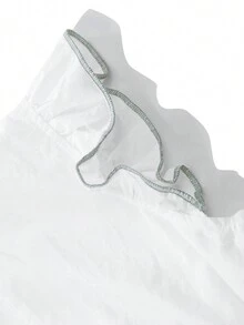 Blusa tipo Dirndl de Oktoberfest para mujeres, blusa tradicional bávara tipo Dirndl, blusa con escote en V y corte cropped - Verde - Ver 4