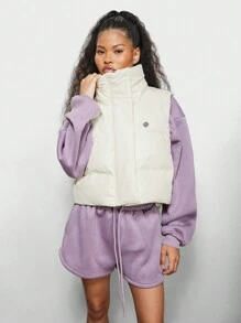 SUMWON WOMEN Zip Through High Neck Sleeveless Jacket