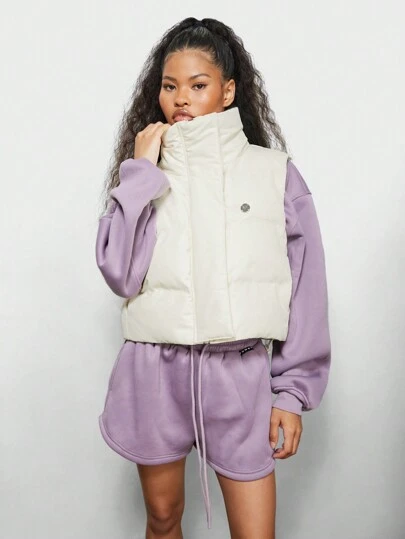 SUMWON WOMEN 拉链高领无袖夹克