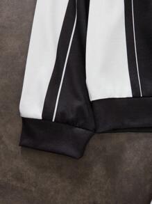 Manfinity VCAY Men's Digital Print Loose Fit V-Neck Long Sleeve Pullover Sweatshirt, For Fall Winter - Multicolor - View 5