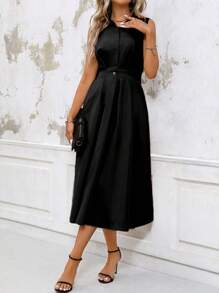 EMERY ROSE Đầm Maxi Không Tay Dáng Chữ A Đơn Giản Màu Trơn Cho Nữ Trang Phục Nữ - màu đen - Xem 7