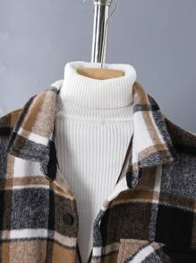 Teenage Boys' Plaid Woolen Casual Jacket, Fall