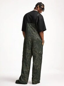 Manfinity VCAY Men's Loose Woven Digital Print Jumpsuit & Dungarees