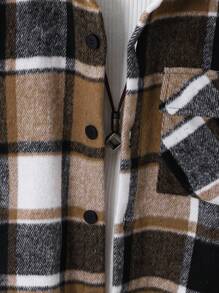 Teenage Boys' Plaid Woolen Casual Jacket, Fall