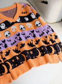 SHEIN CovetEZ 大码万圣节毛衣套衫 - 彩色 - 查看 5