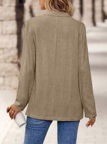 EMERY ROSE Damen Sommer Leinenjacke im Blazer-Stil