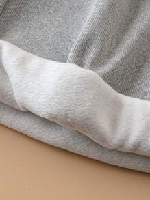 SHEIN Plus Size Solid Color Elastic Waist Thermal Lined Pants For Winter