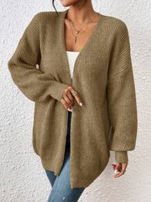 Chiquease Women's Solid Color Long Sleeve Casual Cardigan - Mustard Yellow - View 5