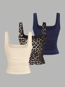 Sweetra Women's Loose Ruched Sleeveless Tank Top, Casual Daily Wear Graphic Tees Women Tops