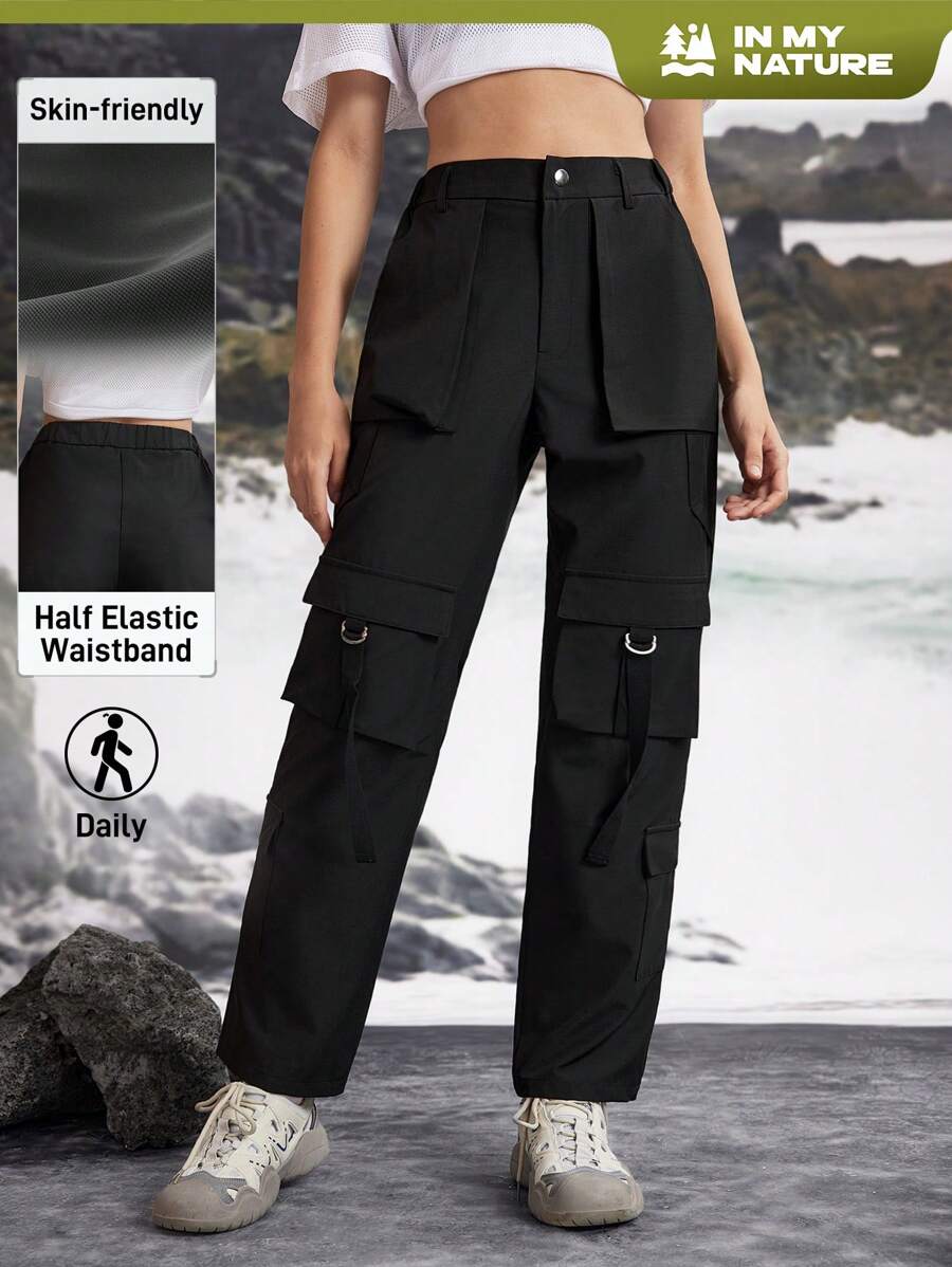 In My Nature Damen elegante Outdoor Lässig Hosen - Schwarz - Übersicht 1