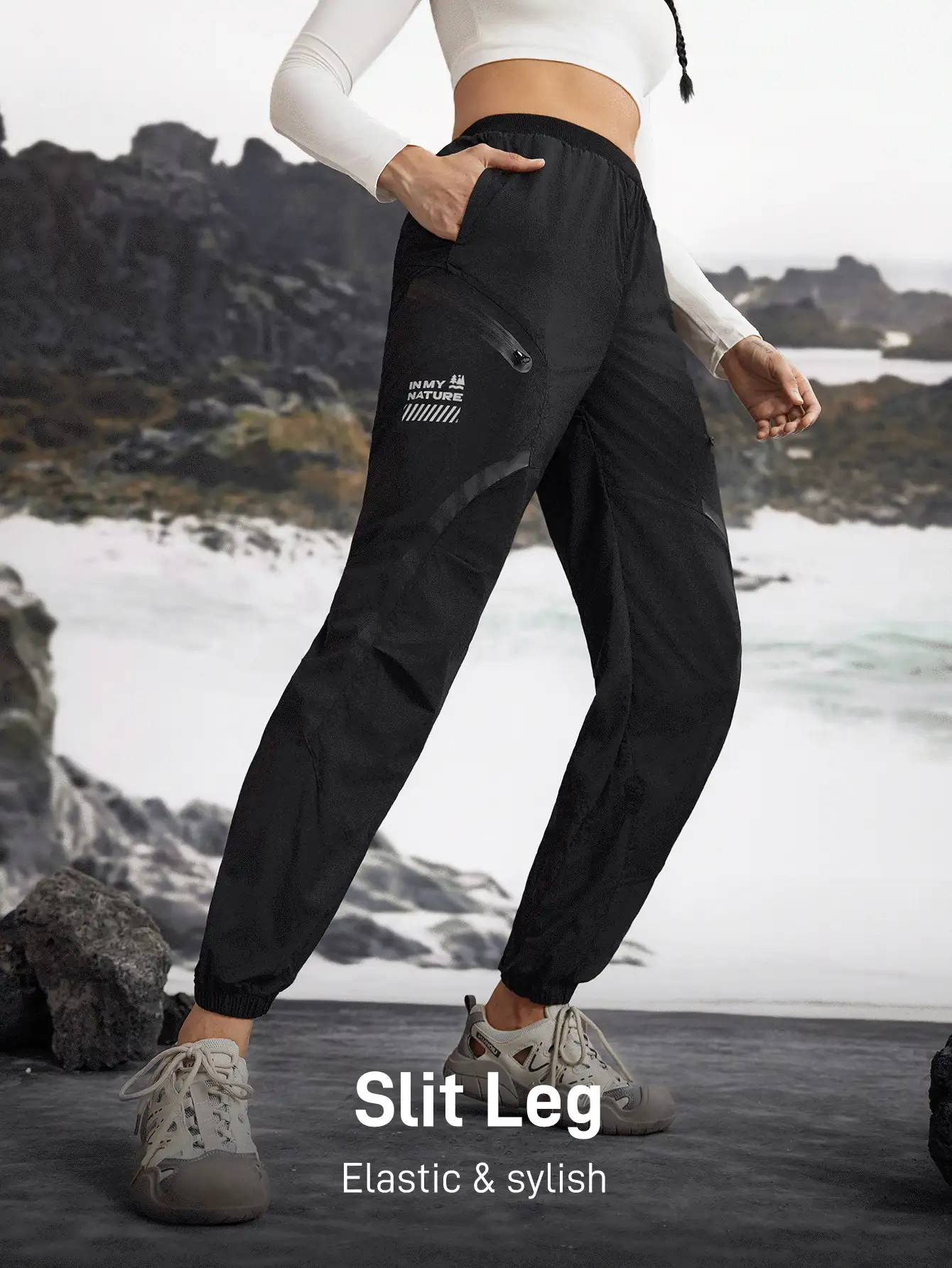 In My Nature Women's Outdoor Hiking Trekking City Commuting Casual Climbing Pants - Black - View 3